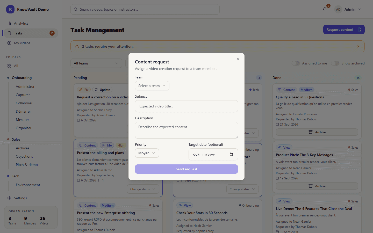 Content request form